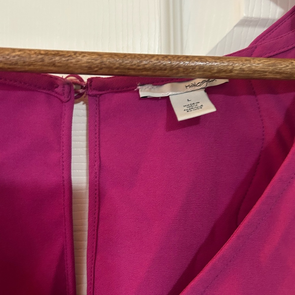 Halogen Magenta Ruffle-Shoulder Tank Top - Picture 2 of 5